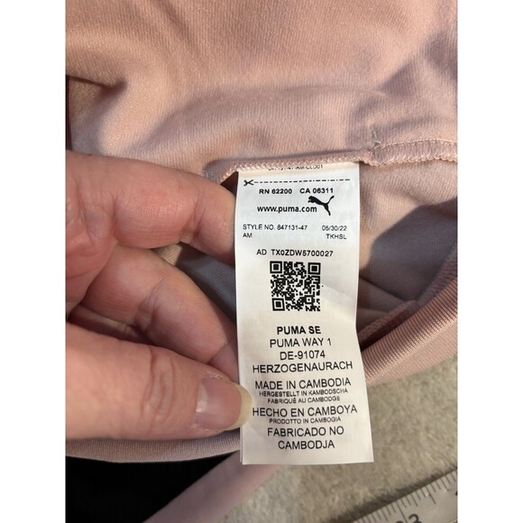 NWT PUMA Womens XL Rose Bomber Track Jacket Black Long Coat Zipper Pockets - Picture 5 of 7